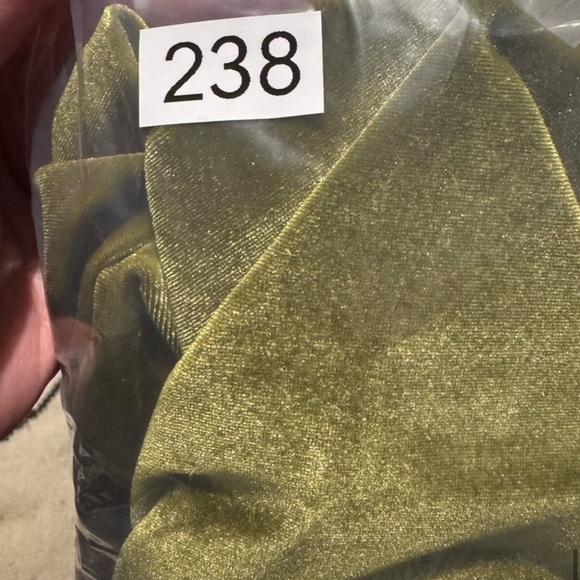 Ganni Velvet Gathered Long Sleeve Jersey Dress in Avocado - Picture 11 of 12